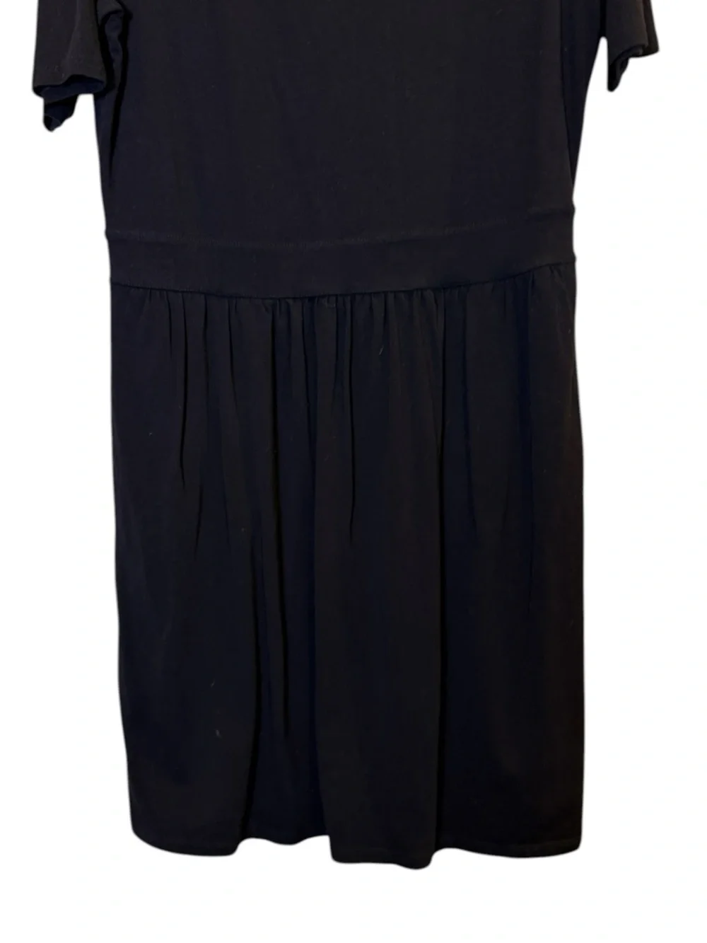 Lands' End Black Minimalist Midi Dress with Short Sleeves sz M